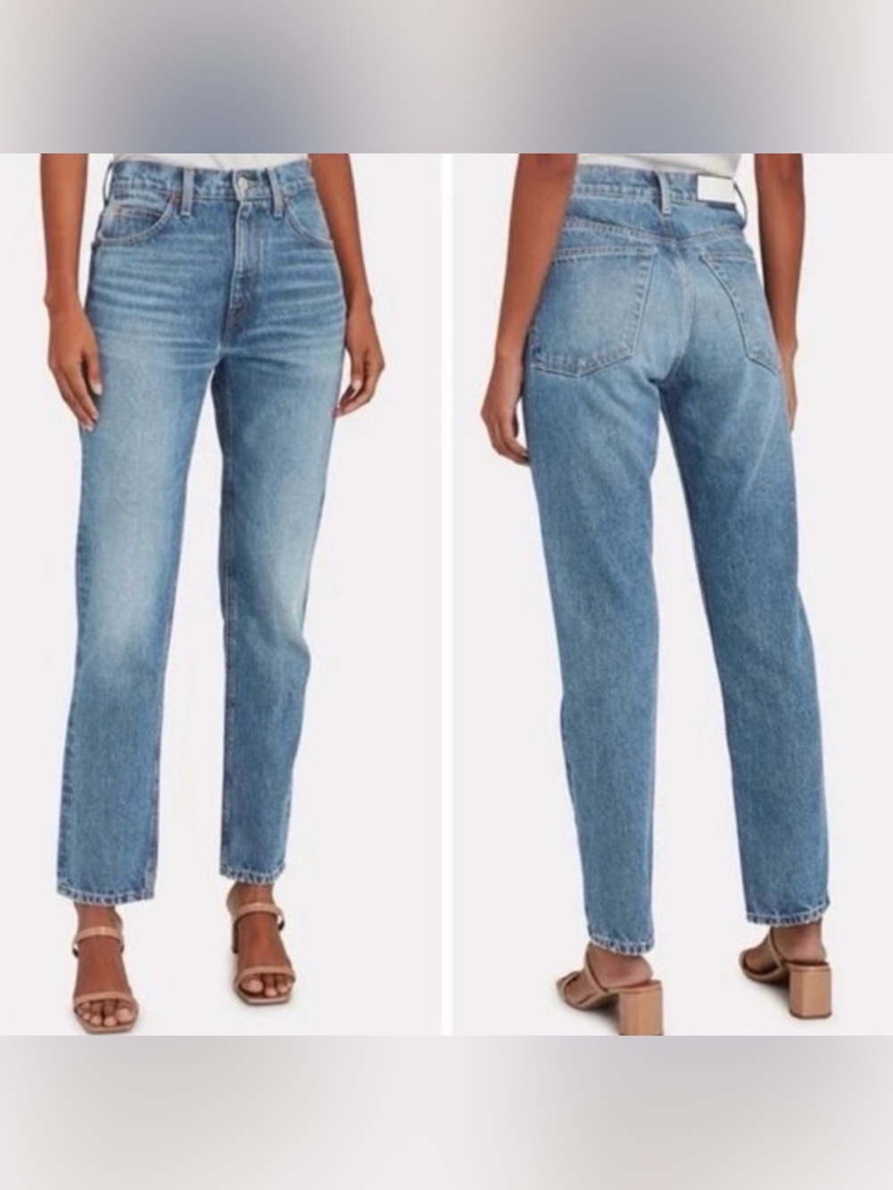 Re/Done 70s Straight Leg Jeans Indigo Stone Wash High Rise Boot Classic Size 23